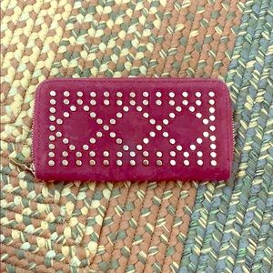 Rhinestone maroon wallet
